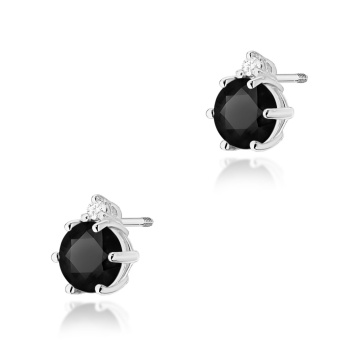 Cercei Aur 14K cu Diamante Naturale Albe si Negre 0.53 ct Filet cu Protectie - Img 5