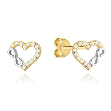 Cercei Aur 14k cu Inima, Infinit si Zirconii - Img 2