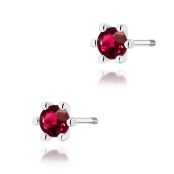 Cercei Aur 14K cu Rubin 0.15 ct Filet cu Protectie - Img 7