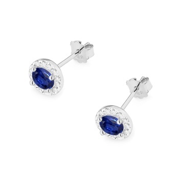 Cercei Aur 14K cu Safir 0.50 ct si Diamante Naturale 0.24 ct - Img 8