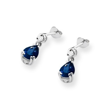 Cercei Aur 14K cu Safir 0.60 ct si Diamante Naturale 0.04 ct - Img 6