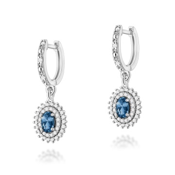 Cercei Aur 14K cu Topaz London Blue 0.50 ct si Diamante Naturale 0.44 ct - Img 6