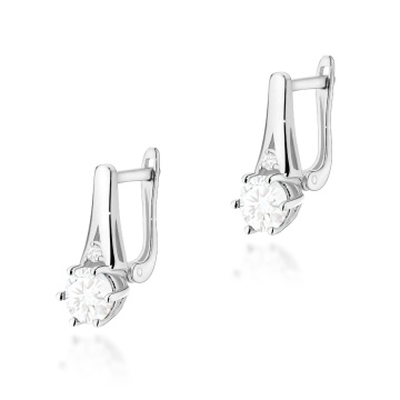 Cercei Aur 14K cu White Sapphire 0.60 ct si Diamante Naturale 0.03 ct - Img 3