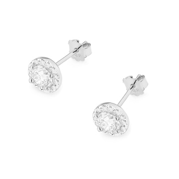 Cercei Aur 14K cu White Sapphire 0.60 ct si Diamante Naturale 0.24 ct - Img 8