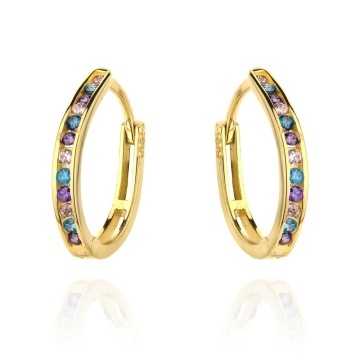 Cercei Aur 14k cu Zirconii Multicolore