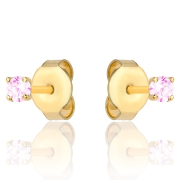 Cercei Aur 14k cu Zirconii Roz Deschis - Img 2