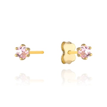 Cercei Aur 14k cu Zirconii Roz - Img 2