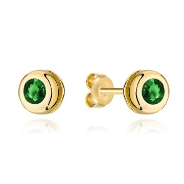 Cercei Aur 14k cu Zirconii Verzi - Img 3