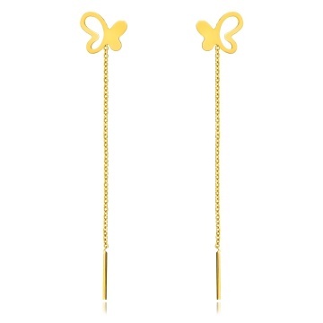 Cercei Butterfly din AUR 14K cu lantișor