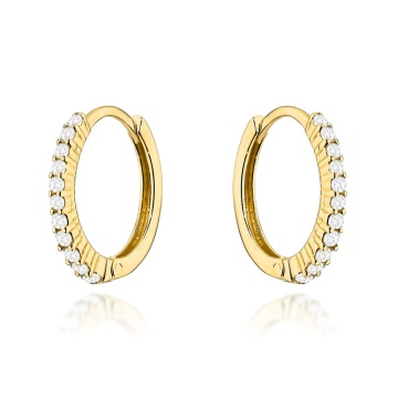 Cercei Creole Aur 14k cu Zirconii Albe - Img 4