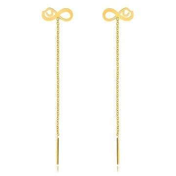 Cercei Infinity Heart din AUR 14K cu lantișor