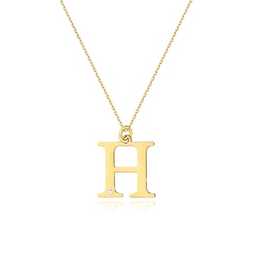 Colier Aur 14K cu Diamant Natural 0.01 ct