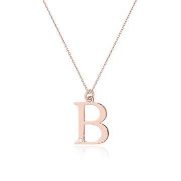 Colier Aur 14K cu Diamant Natural 0.01 ct - Img 5