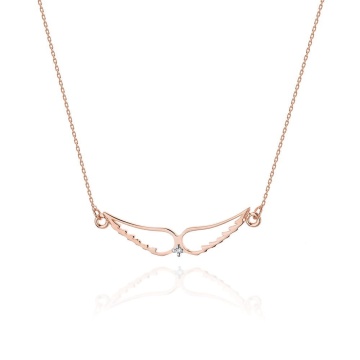 Colier Aur 14K cu Diamant Natural 0.01 ct - Img 3