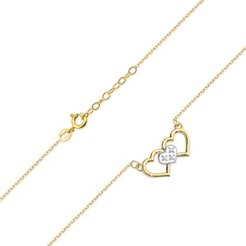 Colier Aur 14K cu Diamante Naturale 0.01 ct - Img 2