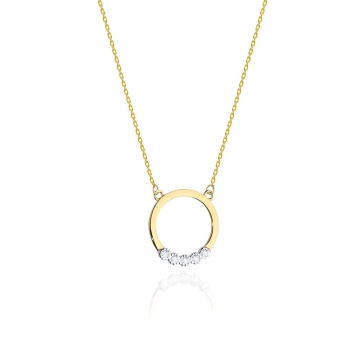 Colier Aur 14K cu Diamante Naturale 0.04 ct