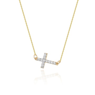 Colier Aur 14K cu Diamante Naturale 0.06 ct