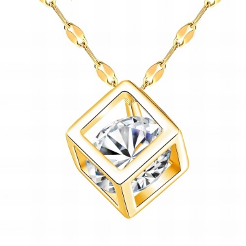 Colier Cubic din Inox placat cu AUR 18K - Img 3