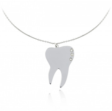 Colier Dentist din argint personalizabil cu cristale
