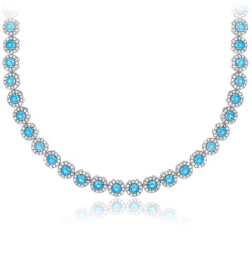 Colier din argint 925 cu cristale Angel Collection - Light Blue Edition