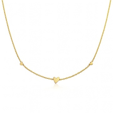 Colier Mini Hearts din inox placat cu aur 18K