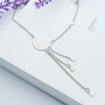 Colier personalizabil din argint 925 Moon & Stars HD - Img 3