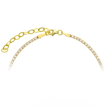 Colier Tennis Crystal Embrace din Argint 925 placat cu aur galben - Img 2