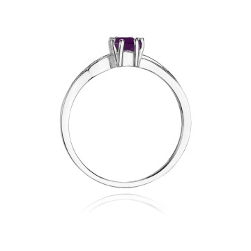 Inel Aur 14K cu Ametist 0.50 ct si Diamante Naturale 0.03 ct - Img 6