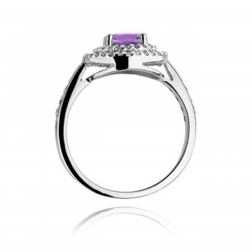 Inel Aur 14K cu Ametist 0.90 ct si Diamante Naturale 0.37 ct - Img 6