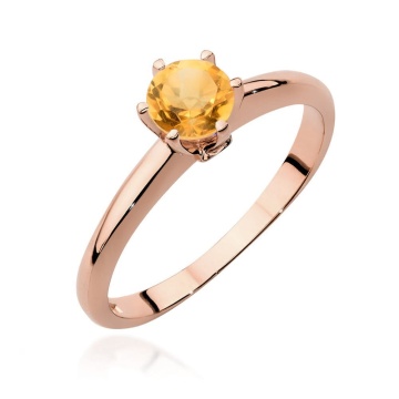 Inel Aur 14K cu Citrin 0.50 ct si Diamante Naturale 0.04 ct - Img 8