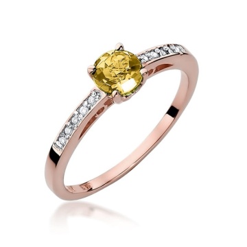 Inel Aur 14K cu Citrin 0.50 ct si Diamante Naturale 0.05 ct - Img 8