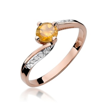 Inel Aur 14K cu Citrin 0.50 ct si Diamante Naturale 0.05 ct - Img 8