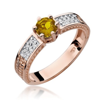 Inel Aur 14K cu Citrin 0.50 ct si Diamante Naturale 0.08 ct - Img 8
