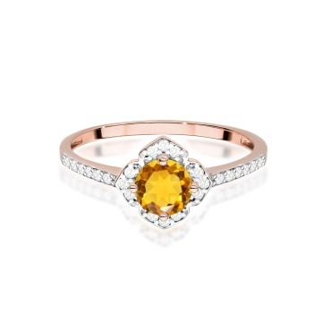 Inel Aur 14K cu Citrin 0.50 ct si Diamante Naturale 0.13 ct - Img 10