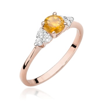 Inel Aur 14K cu Citrin 0.50 ct si Diamante Naturale 0.18 ct - Img 8