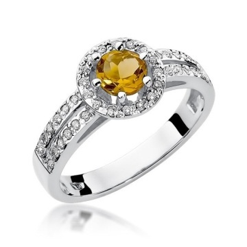 Inel Aur 14K cu Citrin 0.50 ct si Diamante Naturale 0.20 ct - Img 5