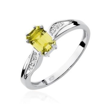 Inel Aur 14K cu Citrin 0.60 ct si Diamante Naturale 0.03 ct - Img 4