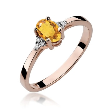 Inel Aur 14K cu Citrin 0.60 ct si Diamante Naturale 0.05 ct - Img 5