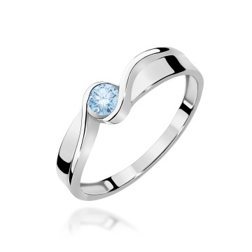Inel Aur 14K cu Diamant Albastru de Laborator 0.15 ct - Img 9