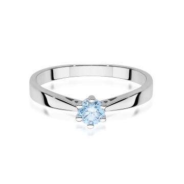 Inel Aur 14K cu Diamant Albastru de Laborator 0.30 ct - Img 10
