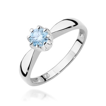 Inel Aur 14K cu Diamant Albastru de Laborator 0.30 ct - Img 9