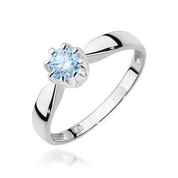 Inel Aur 14K cu Diamant Albastru de Laborator 0.50 ct - Img 7