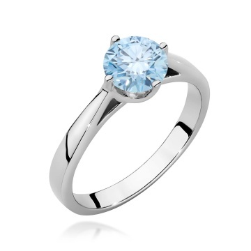Inel Aur 14K cu Diamant Albastru de Laborator 1.00 ct - Img 9