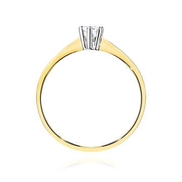 Inel Aur 14K cu Diamant de Laborator 0.20 ct - Img 3
