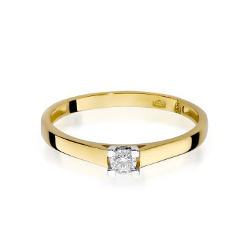 Inel Aur 14K cu Diamant Natural 0.12 ct - Img 2