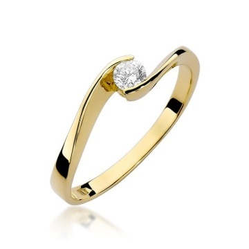 Inel Aur 14K cu Diamant Natural 0.13 ct - Img 1