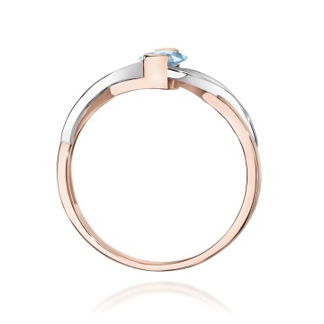 Inel Aur 14K cu Diamante Albastre de Laborator 0.55 ct - Img 7