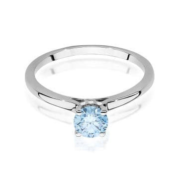 Inel Aur 14K cu Diamante Albastre de Laborator 0.56 ct - Img 10