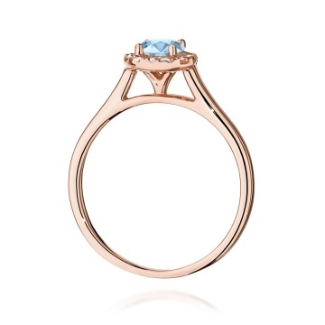 Inel Aur 14K cu Diamante Albastre de Laborator 0.62 ct - Img 7