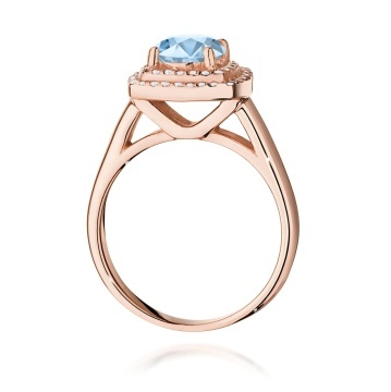 Inel Aur 14K cu Diamante Albastre de Laborator 1.28 ct - Img 7